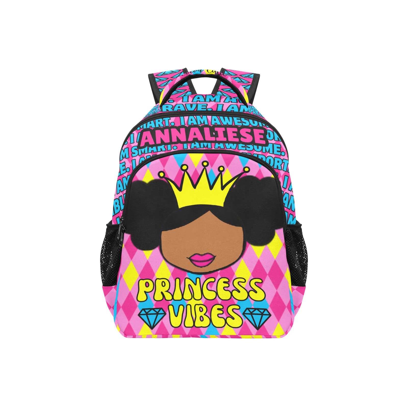 Princess Vibes Affirmations (PICK SKIN TONE) Multifunctional Backpack