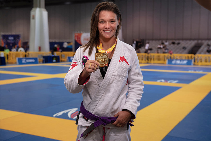 Maggie Grindatti of Fight Sports champion womens purple belt medium-heavy