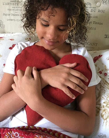 heart-shaped hot cherry pillows