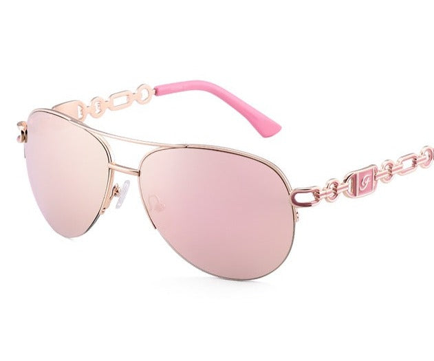 Anti-Blue Pink White Sunglasses  Rose Gold Frame