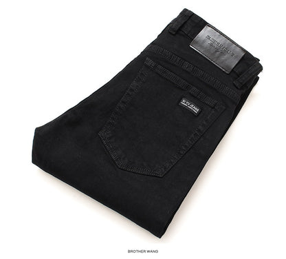 Men's Classic Black Jeans Elastic Slim Fit Denim Jean Trousers Male Plus Size 40 42 44 46 Business Casual Pants Brand