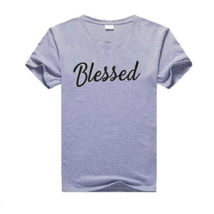 Blessed Letter Printing T-shirt Women