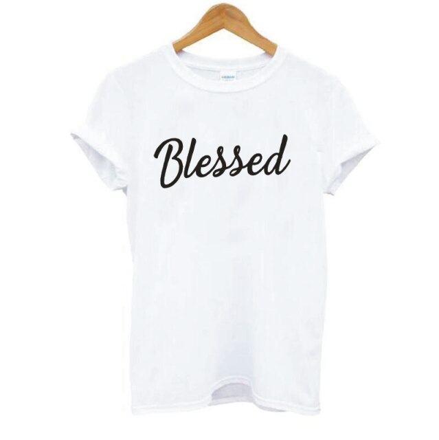 Blessed Letter Printing T-shirt Women