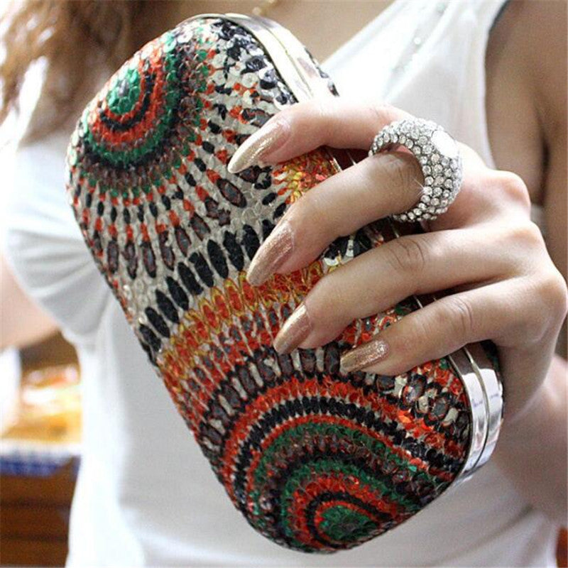 Women's Clutch Knuckle Ring Evening make-up Bag