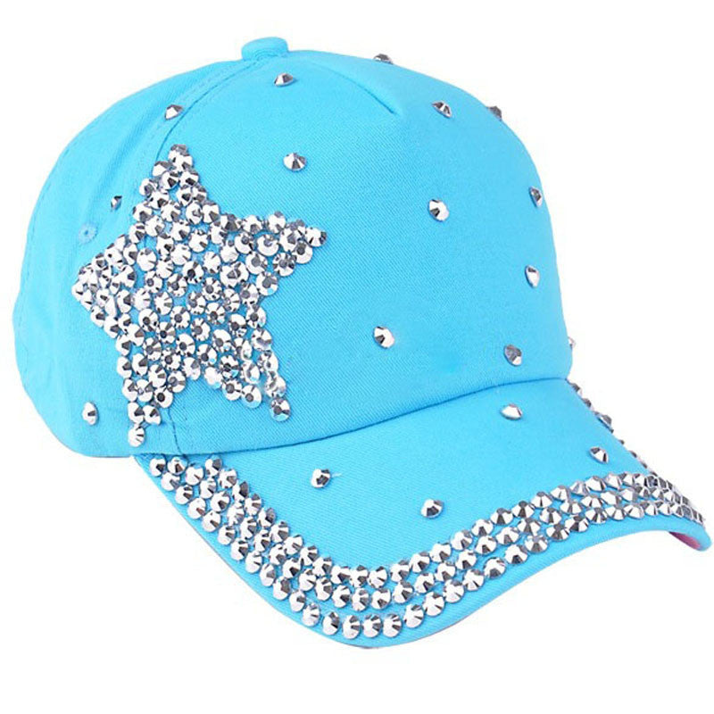 Women's New Fashion Rhinestone star Baseball Cap