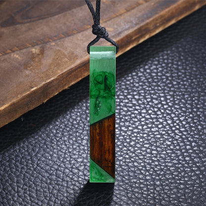 Unisex Wood Pendant Necklace