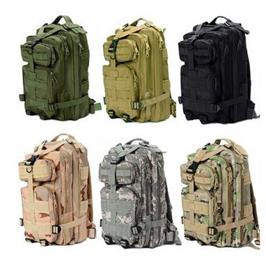 Solid Nylon Unisex Outdoor  Military 3P Tactical Backpack