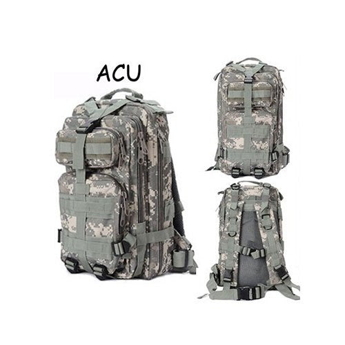 Solid Nylon Unisex Outdoor  Military 3P Tactical Backpack