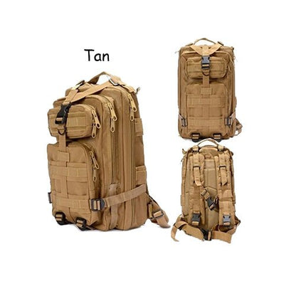 Solid Nylon Unisex Outdoor  Military 3P Tactical Backpack