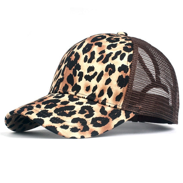 Leopard Print Summer Ponytail access snap back