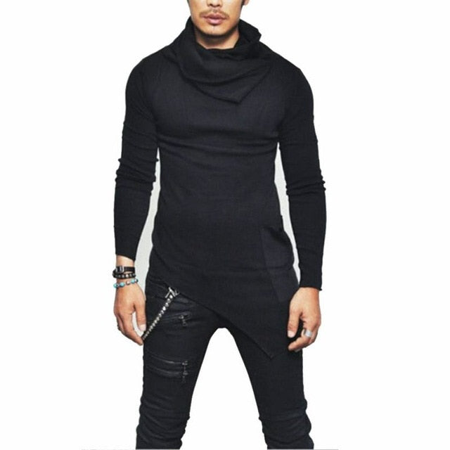 Men's Cowl neck long sleeve sweater