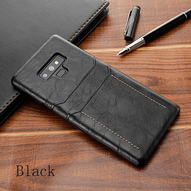 Retro genuine Leather Case for Samsung Galaxy s9 plu for Samsung Galaxy note9 Galaxy s8 View Card Slot for Galaxy Note8 case