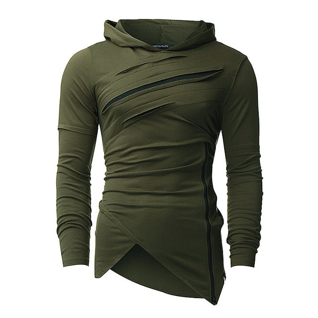 Men's Irregular Hem Pullover Hoodie