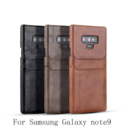 Retro genuine Leather Case for Samsung Galaxy s9 plu for Samsung Galaxy note9 Galaxy s8 View Card Slot for Galaxy Note8 case