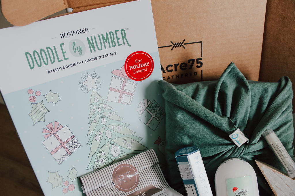 Doodle by Number - A Festive Guide to Calming the Chaos - Acre75 Gathered Holiday 2021 Box