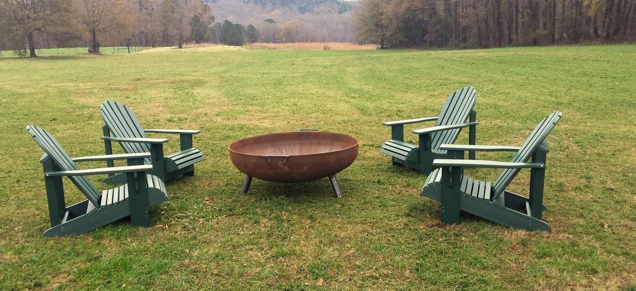 Firepit 48" Large Solid Steel Bowl - Evergreen Patio