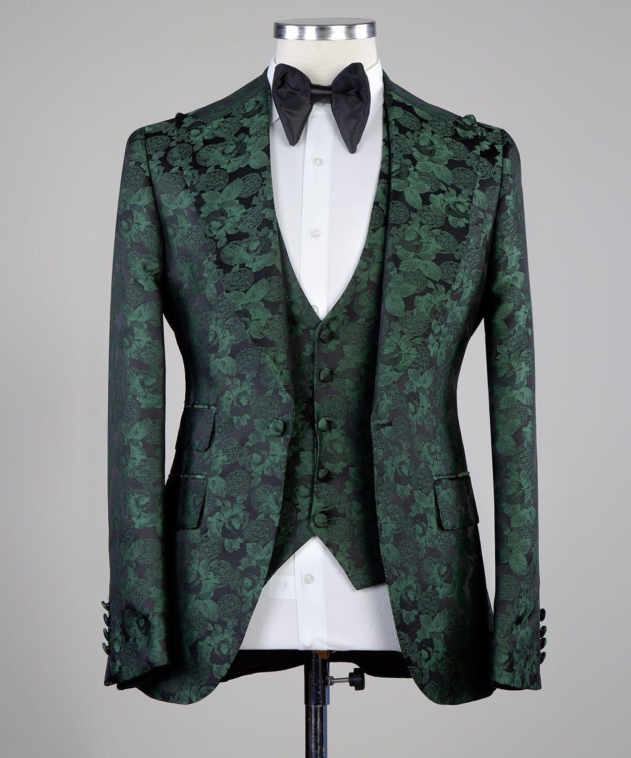 Green Floral Tuxedo Suit Gentleman's Guru