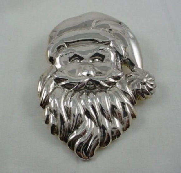 Large Silver Santa Clause Head Pendant 