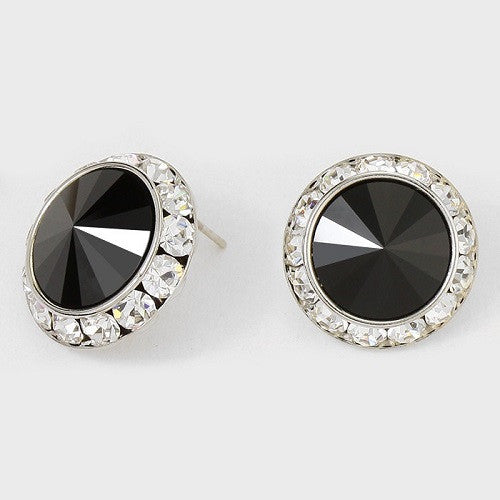 large black stud earrings