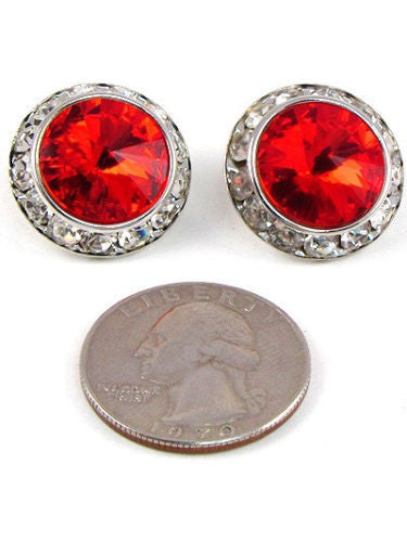 large red stud earrings