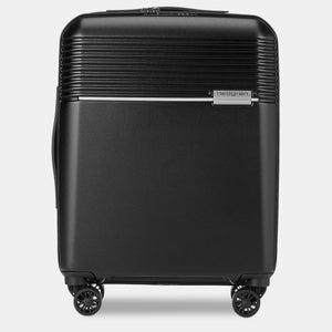 black and white striped suitcase