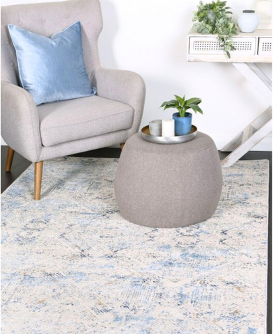 Eliza Blue Grey Vintage Transitional Rug