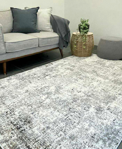 Eliza Grey Distressed Abstract Rug