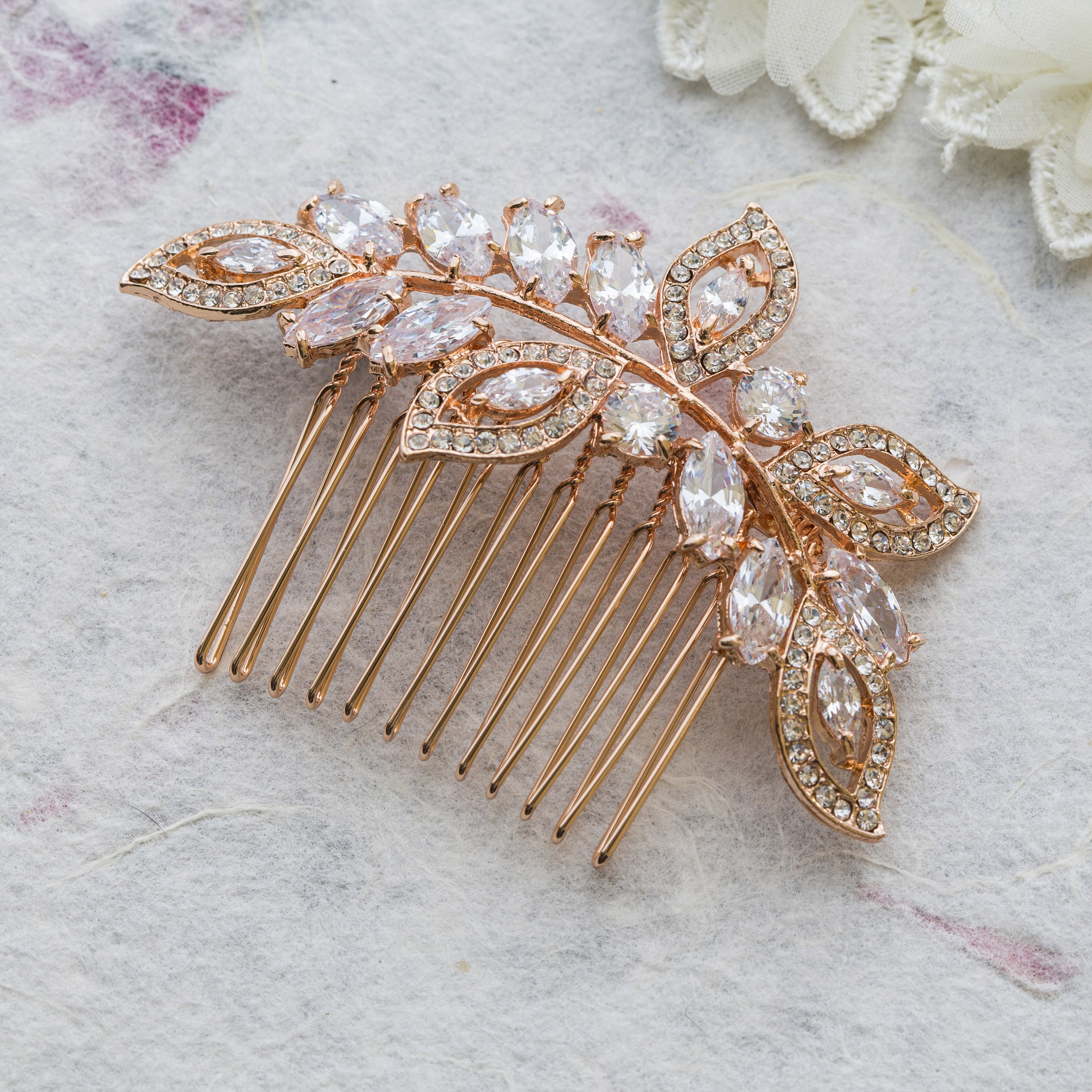 gold hair brooch