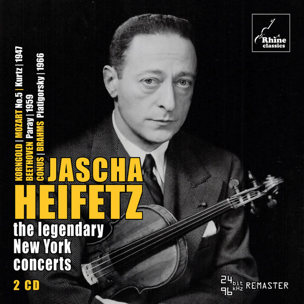 RH025 2CD JASCHA HEIFETZ legendary New York concerts Rhine