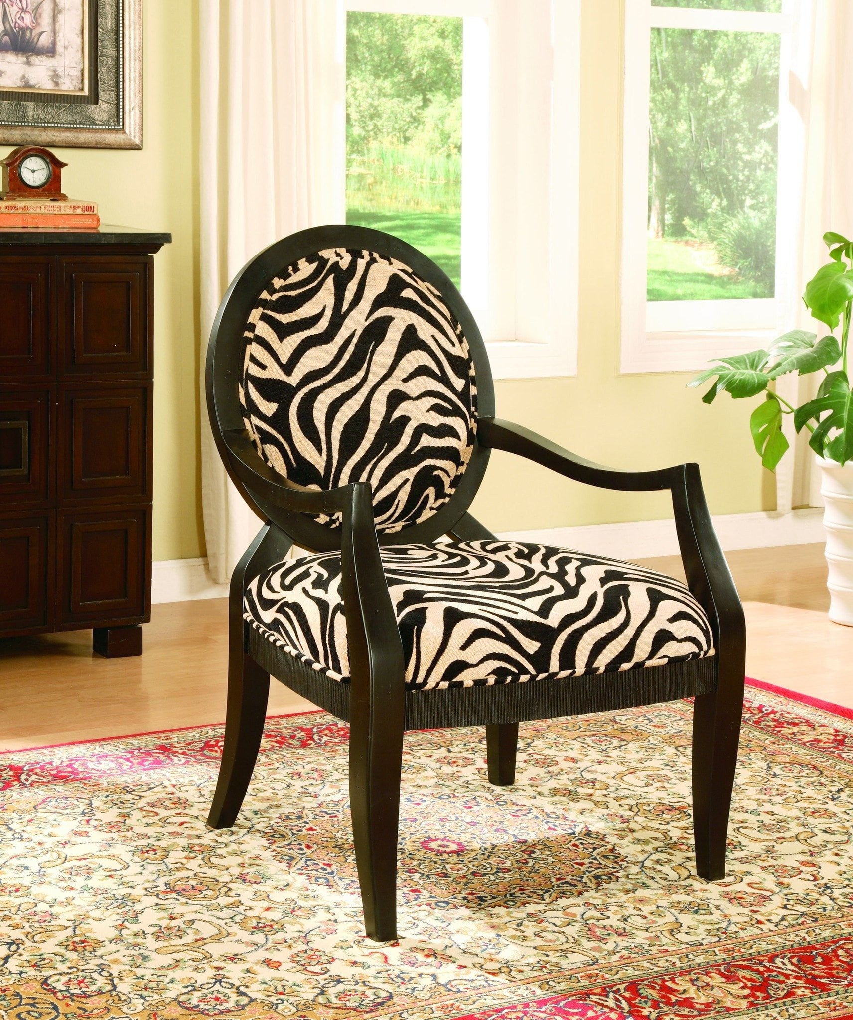 brown zebra accent chair