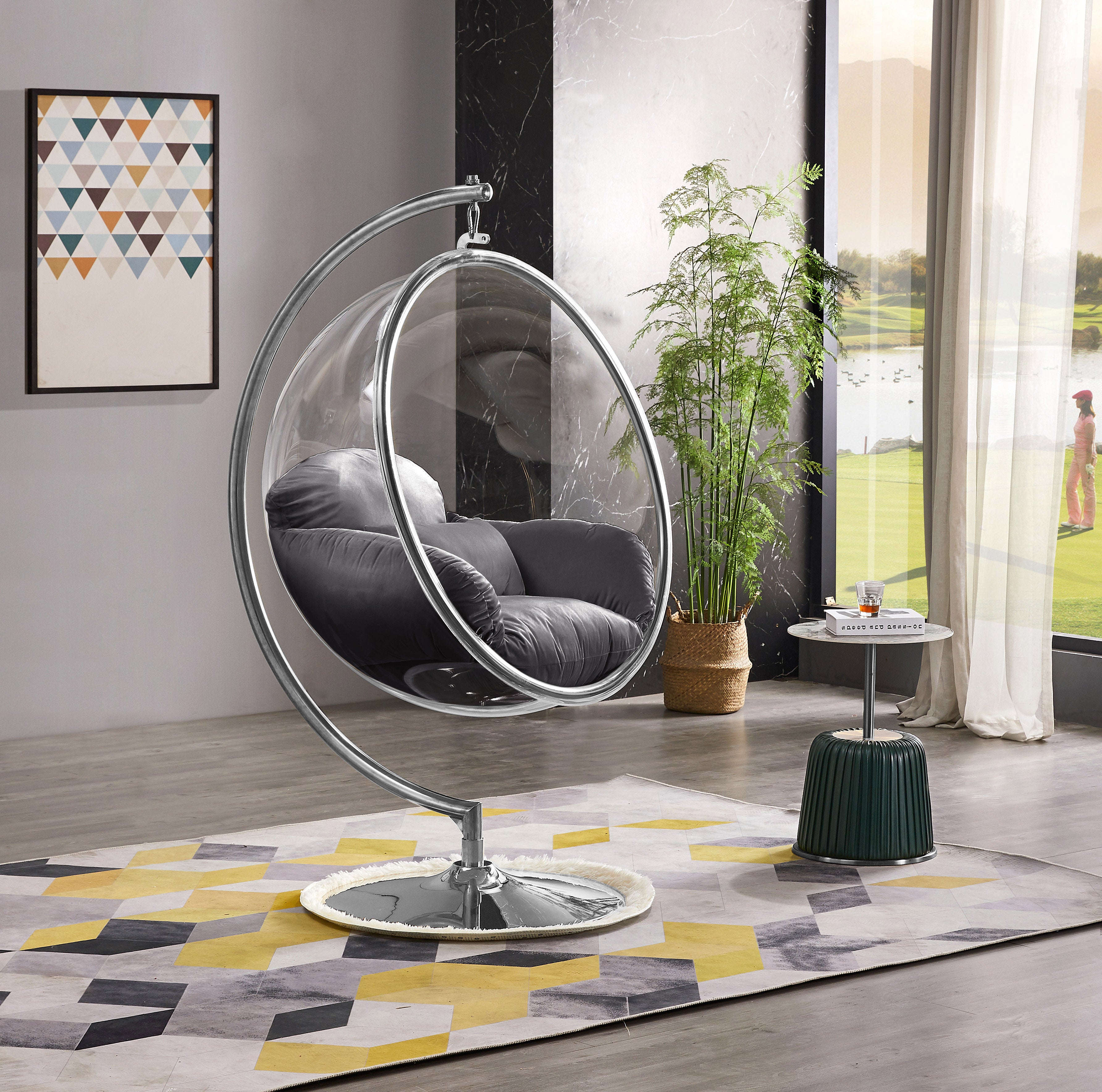 glass swing chair