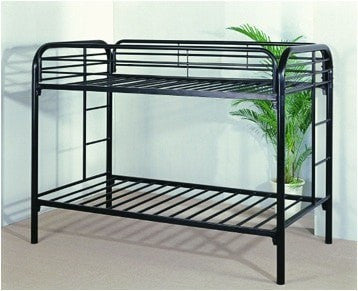 black metal frame bunk bed