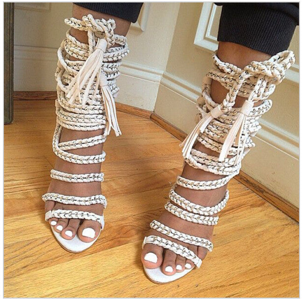 lace up rope sandals