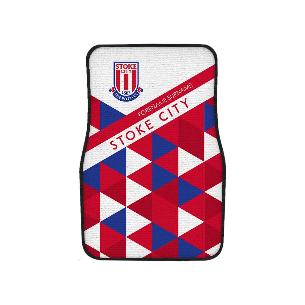 Official Personalised Stoke City Fc Patterned Front Car Mat