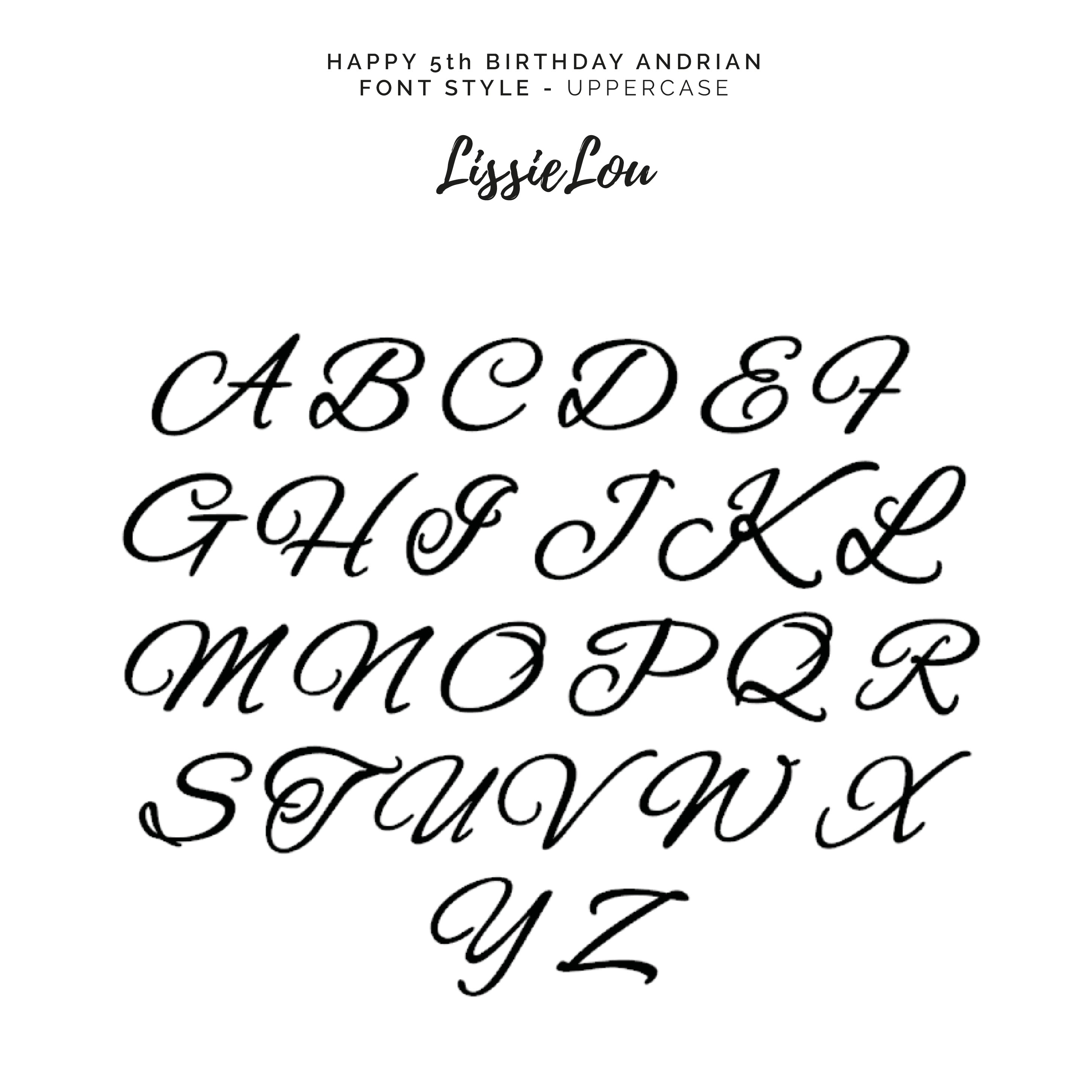 Happy 5th Birthday Andrian Engraved Font Style Name Cake Topper Premiu Lissielou