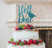 Well Done with Grad Hat Cake Topper Glitter Card Light Blue