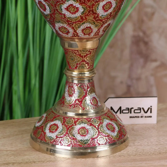 Vintage 36cm Small Brass Vase Hand Etched – Maravi