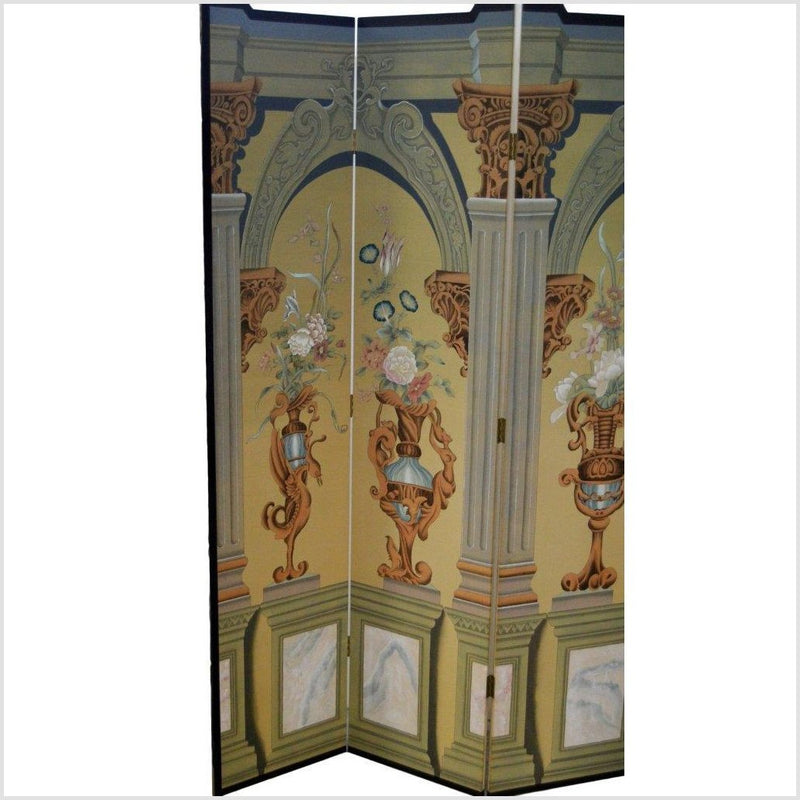 Vintage 4-Panel Roman Art Inspired Screen- Asian Antiques, Vintage Home Decor & Chinese Furniture - FEA Home