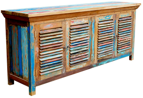 Chest with 4 doors made from recycled boats