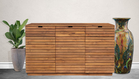 Recycled teak slatted dresser