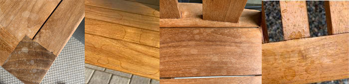 Water Marks on Teak with Wax Coat