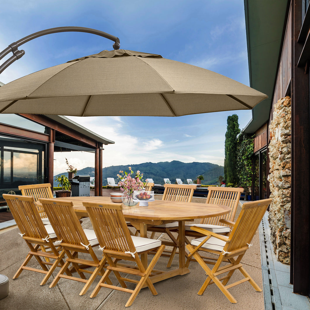 9 piece patio dining set with umbrella