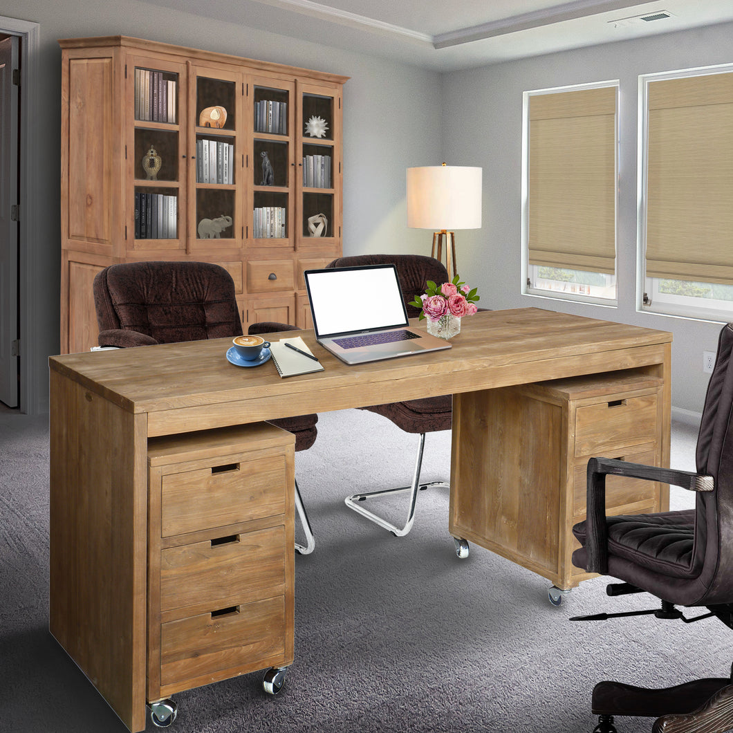 teak office credenza