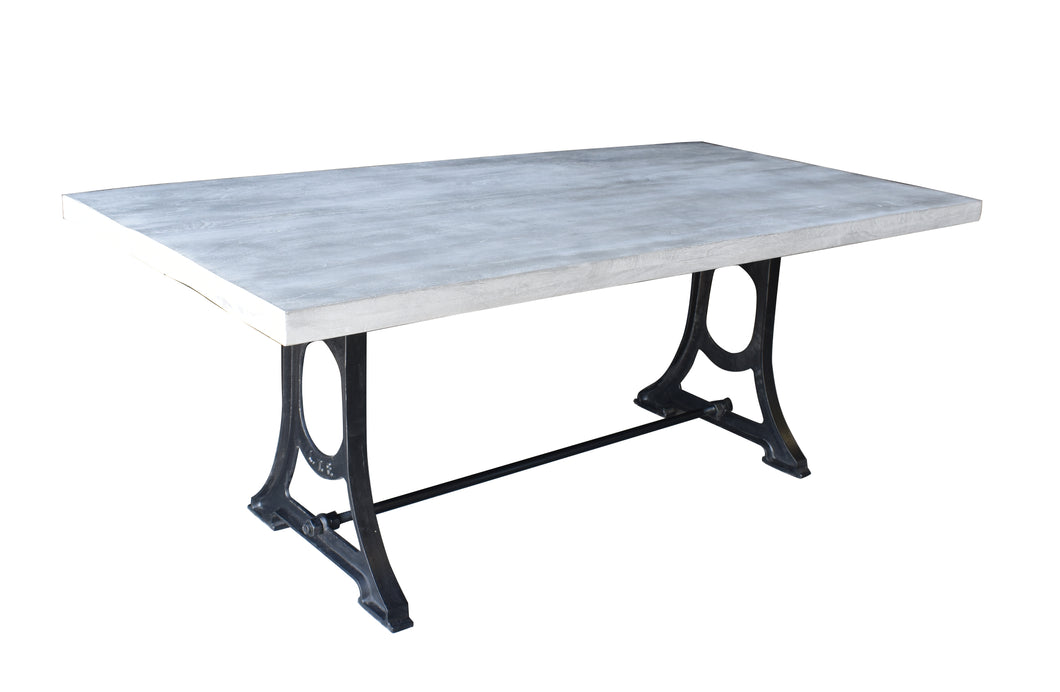 Agrarisch produceren Bevriezen Muan Rustic Grey Wash Mango Wood Dining Table with Ironwork Base by Chic  Teak only $1,752.00