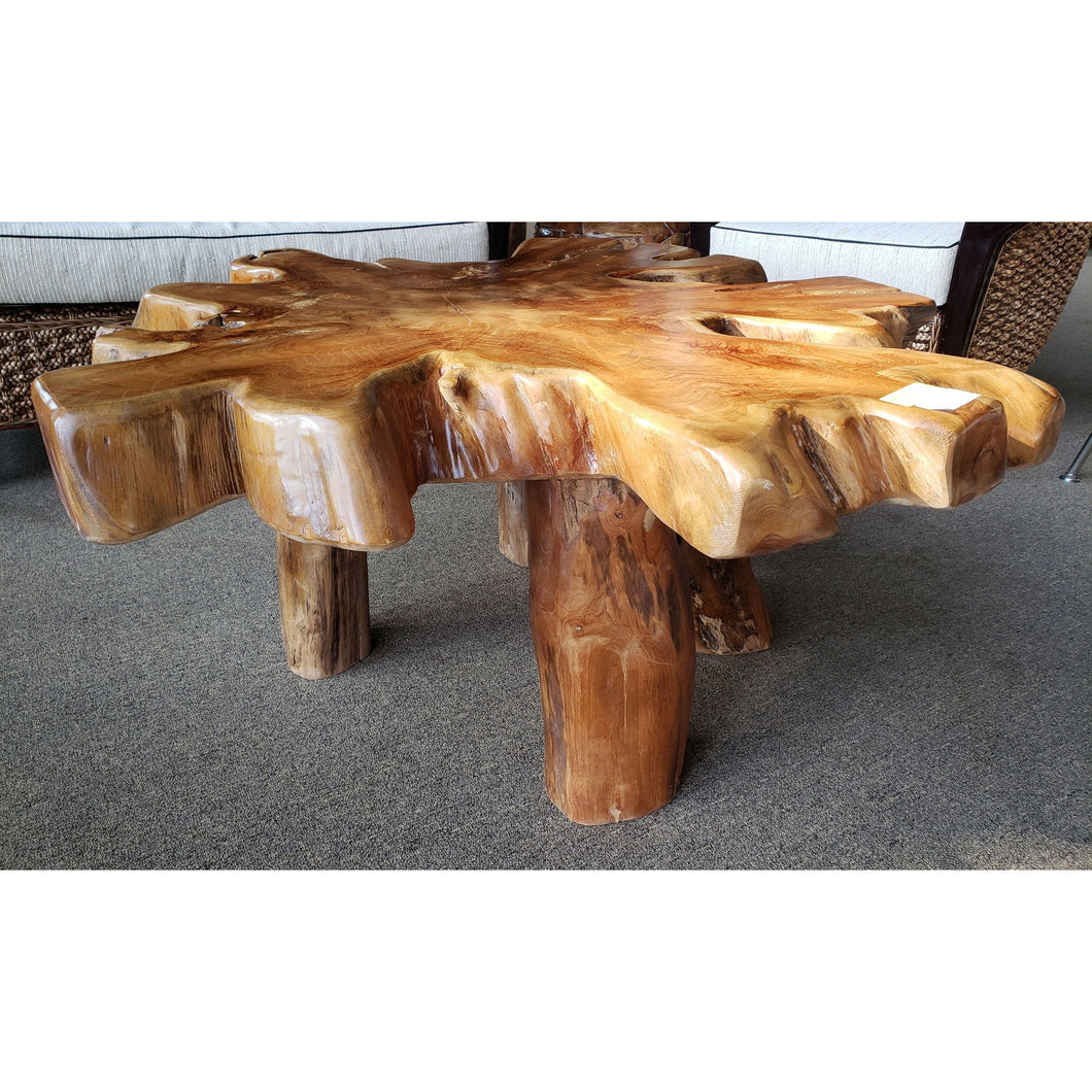 cypress slab coffee table