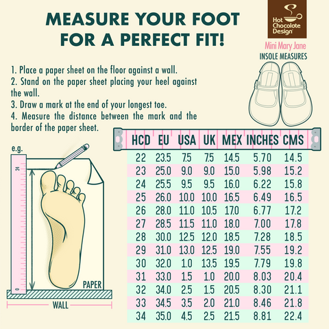 foot sizes chart