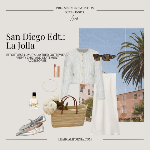 Style inspiration and moodboard for San Diego winter outfits