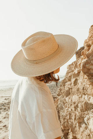The Bo rancher hat is a boho modern style hat crafted by hand with premium tripilla straw.