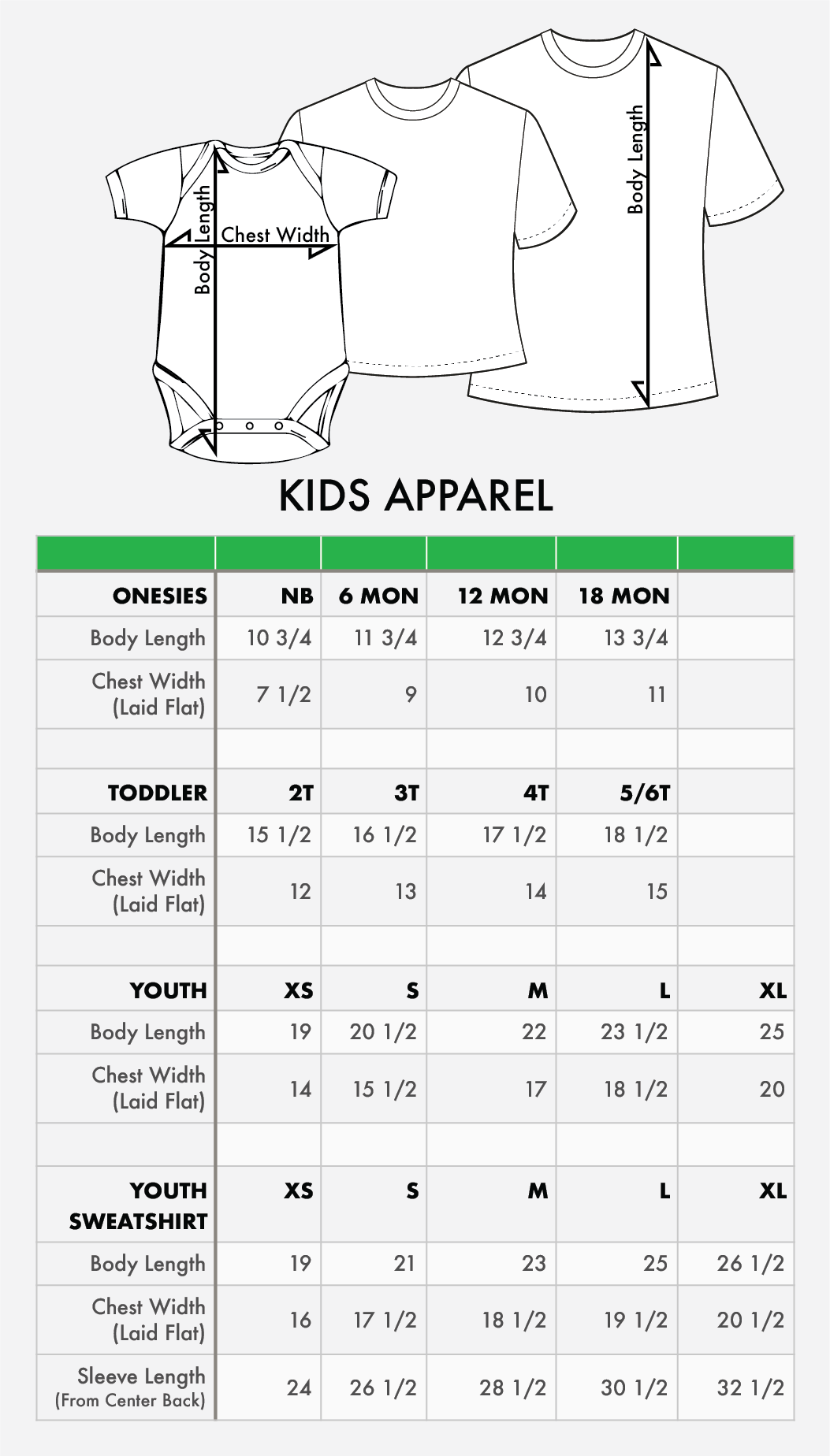 Kids Size Chart