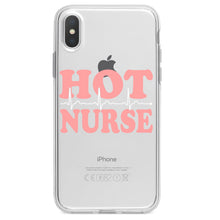 DistinctInk® Clear Shockproof Hybrid Case for Apple iPhone / Samsung Galaxy / Google Pixel - Hot Nurse